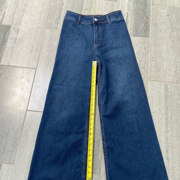 Articles of Society Carine High Rise Wide Leg Relaxed Fit Raw Hem Jeans Size 26 - Picture 8 of 13